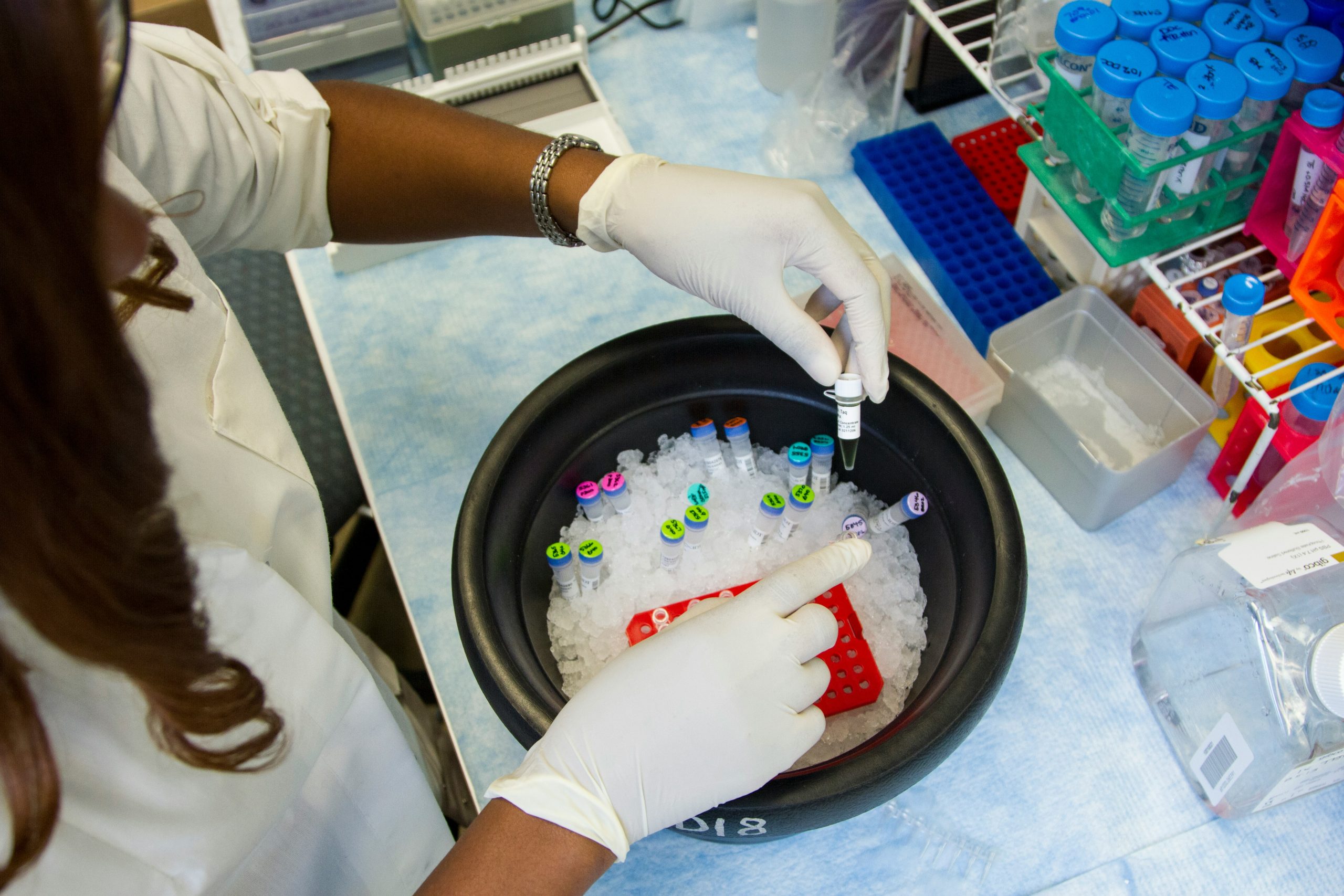 Image of scientist working in a lab
