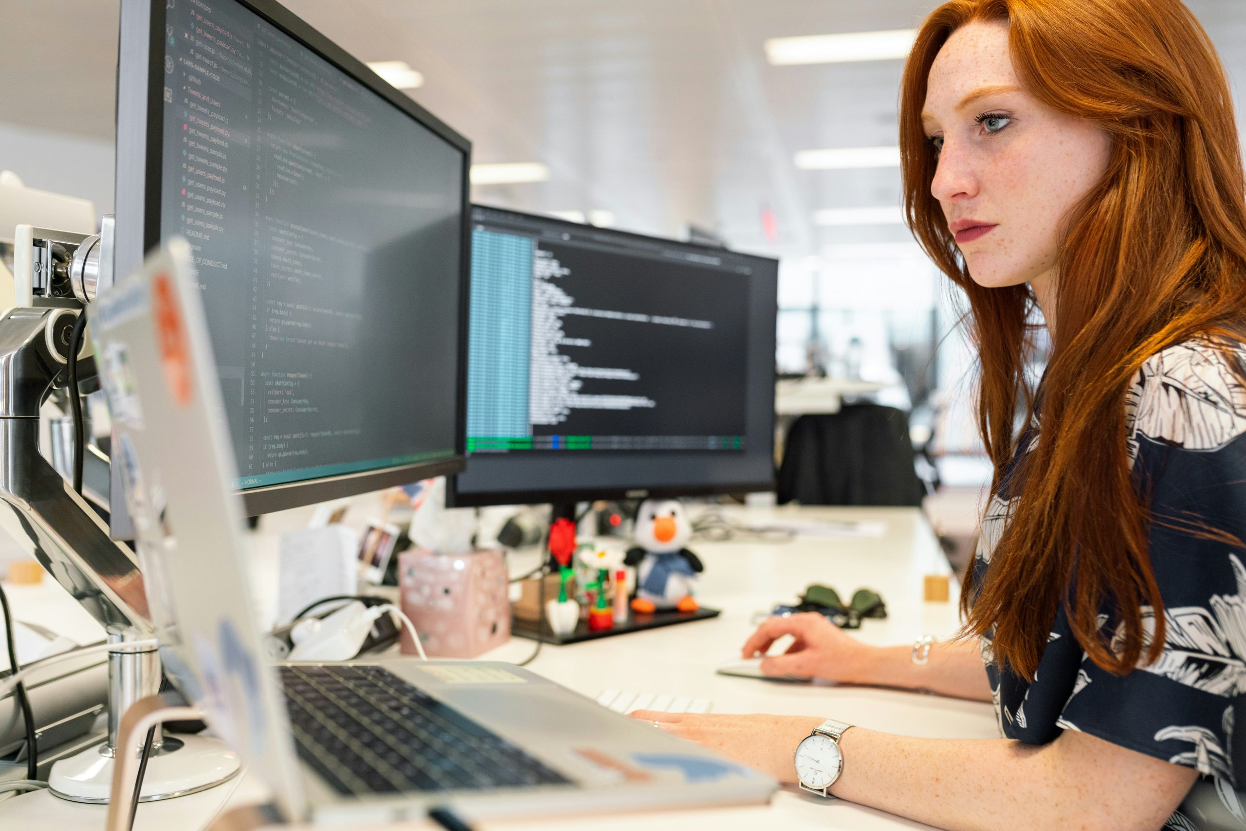 Image of woman working at computer