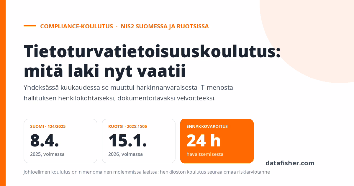 Tietoturvatietoisuuskoulutus Pohjoismaissa